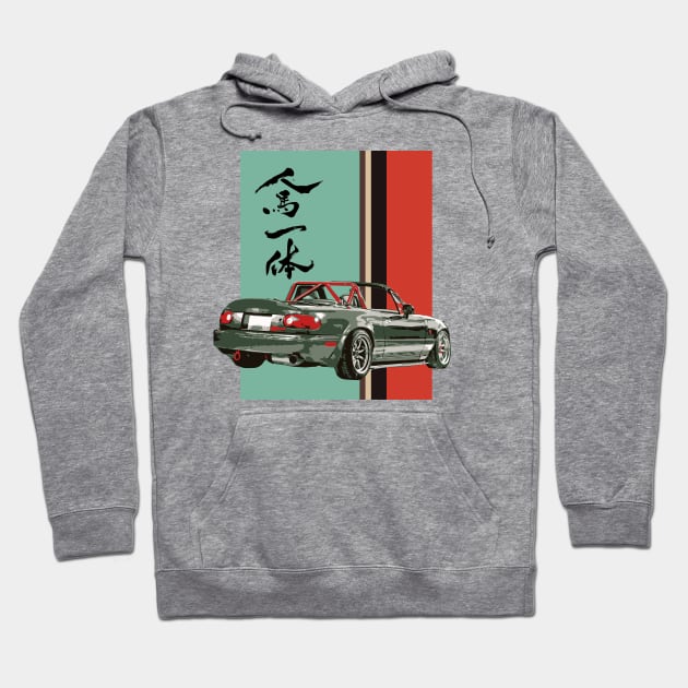 Stanced Miata - Jinba Ittai v2 Hoodie by mudfleap